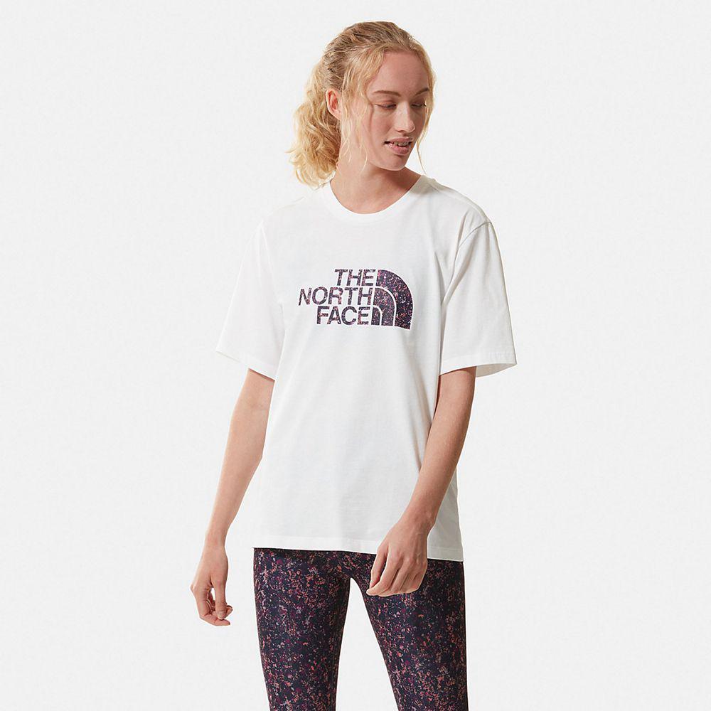 The North Face Relaxed Summer Γυναικεια T Shirt - Ασπρα / Σκουρο Μπλε (YKSB49306)